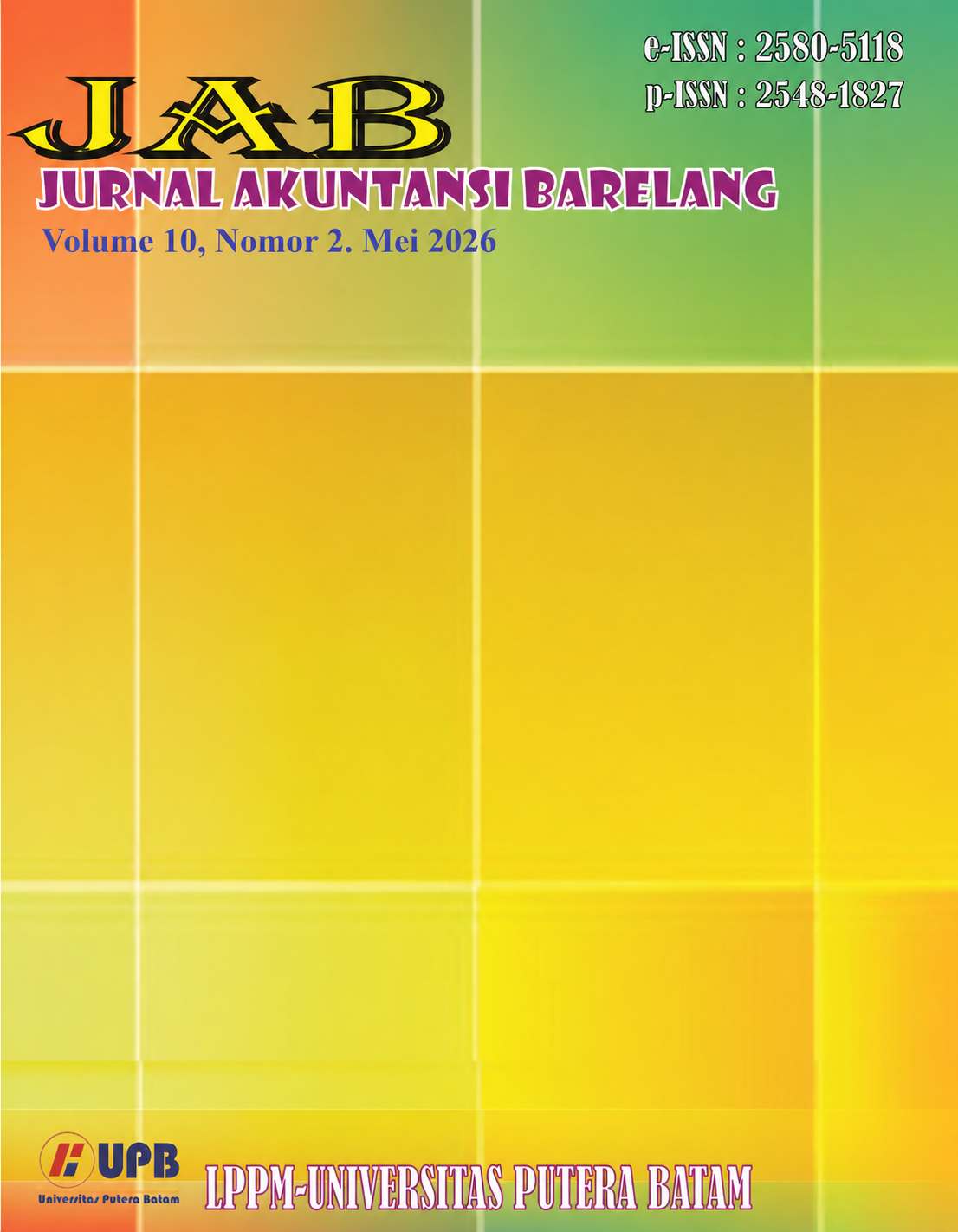 					View Vol. 10 No. 2 (2026): Jurnal Akuntansi Barelang
				
