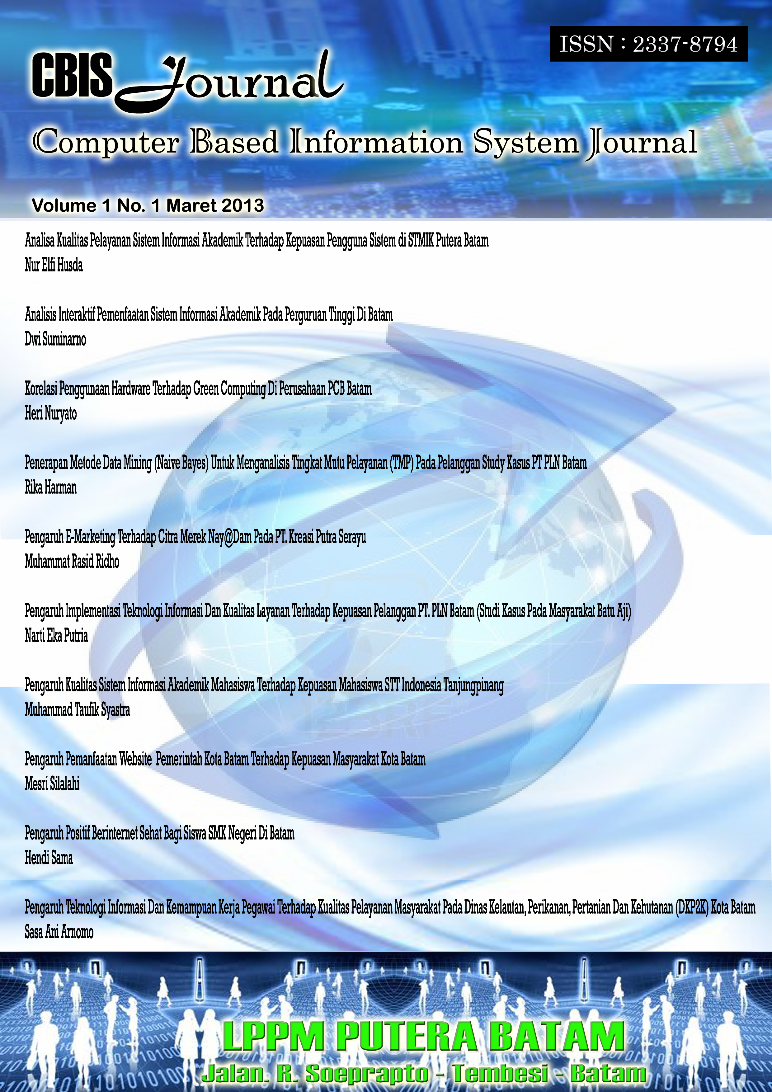 					View Vol. 1 No. 1 (2013): CBIS Journal
				