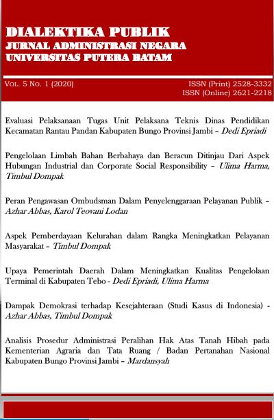 					View Vol. 5 No. 1 (2020): Dialektika Publik
				